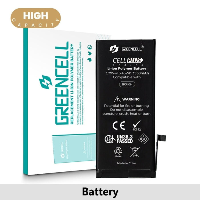 Greencell iPhone XR Replacement Battery with Adhesive Strips High Capacity 3550mAh (Original Chip Best Quality In The Market) Battery JPC MOBILE ACCESSORIES