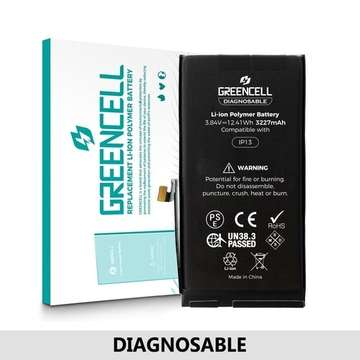 Greencell iPhone 13 replacement battery with adhesive – front view