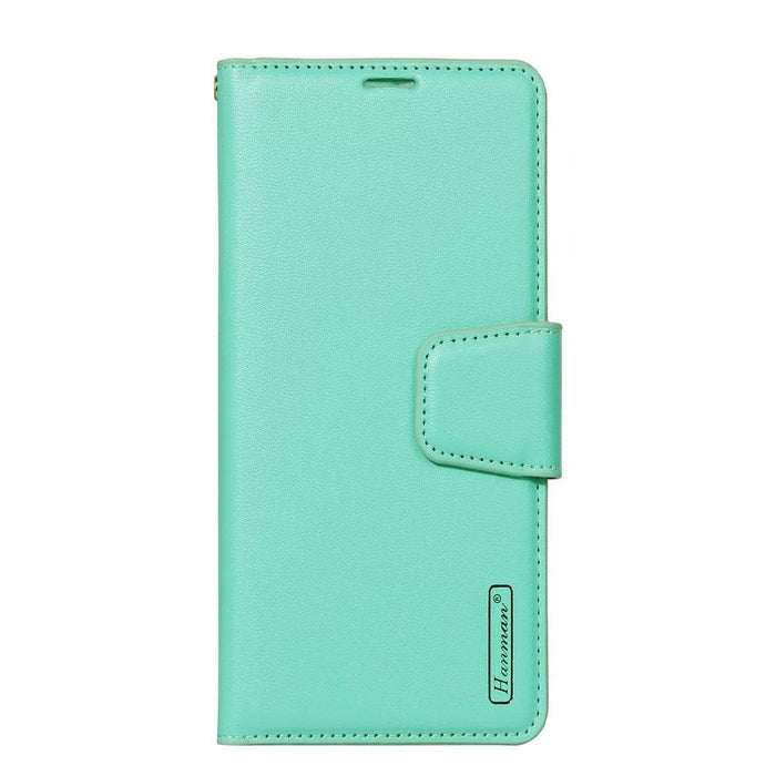 Hanman Galaxy Z Fold 7 wallet case card holder functionality showing storage slots for credit cards and ID