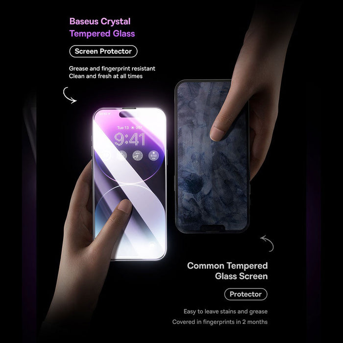 Baseus Sapphire Series HD Tempered-Glass Screen Protector (with Dust Filter) For iPhone 13 / 13 Pro / 14
