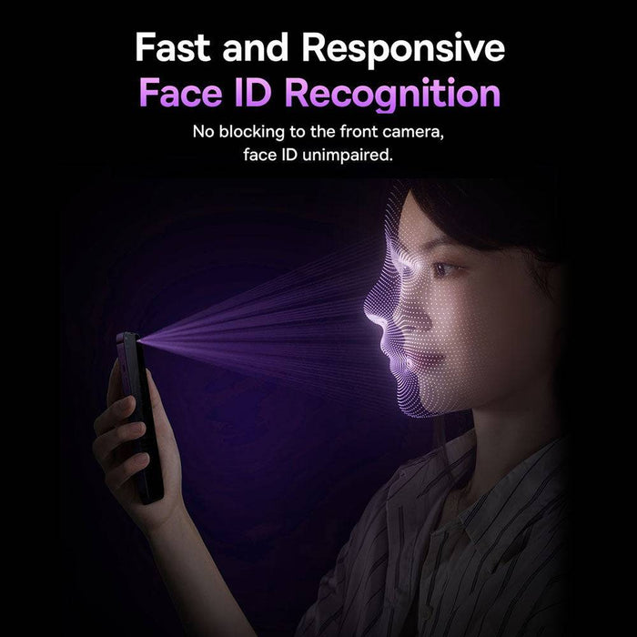 Baseus Sapphire Series Privacy Tempered Glass Screen Protector with Dust Filter iPhone 13 Pro Max / 14 Plus - 28° Anti - Peep | JPC Mobile Accessories - JPC MOBILE ACCESSORIES