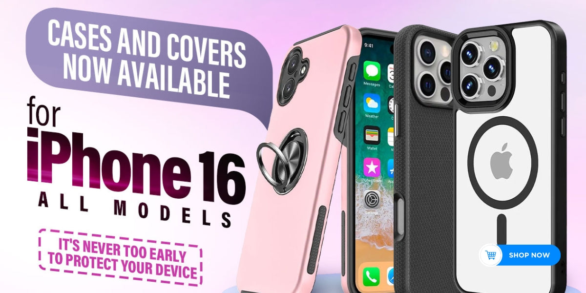 New iPhone 16 series cases in various colors and designs, showcasing sleek and durable protection options.