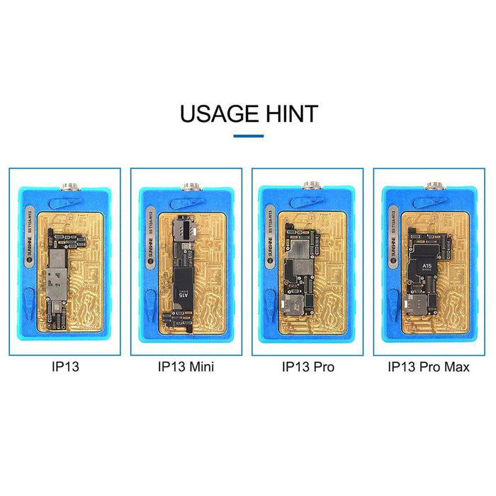 iPhone 13 series compatible heating station featuring specialized capabilities for chip replacement and fingerprint cable repair