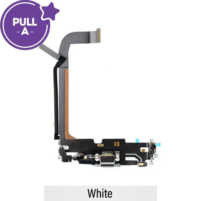 Premium Lightning connector charging port iPhone 13 Pro Max White PULL-A specification complete dock assembly with microphone flex cable Brisbane stock same day dispatch professional repair component