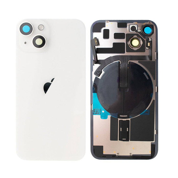 iPhone 14 Starlight rear cover glass replacement with pre-installed MagSafe magnet and NFC module.