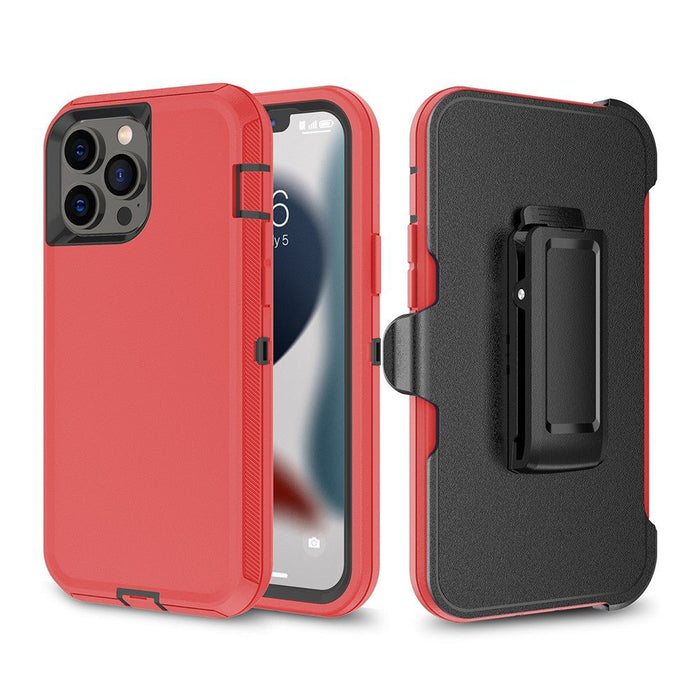 iPhone 14 Plus / 15 Plus Shockproof Robot Armor Hard Plastic Case Cover with Belt Clip Hybrid Case JPC MOBILE ACCESSORIES