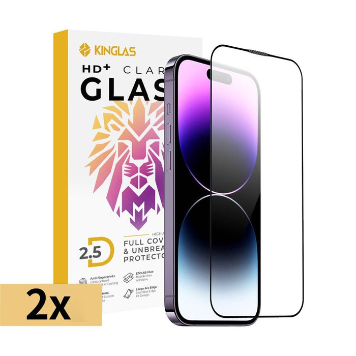 iPhone 14 Pro Max Kinglas 9H Tempered Glass Screen Protector 2-Pack 6.7-Inch Full Coverage Full Coverage Protector JPC
