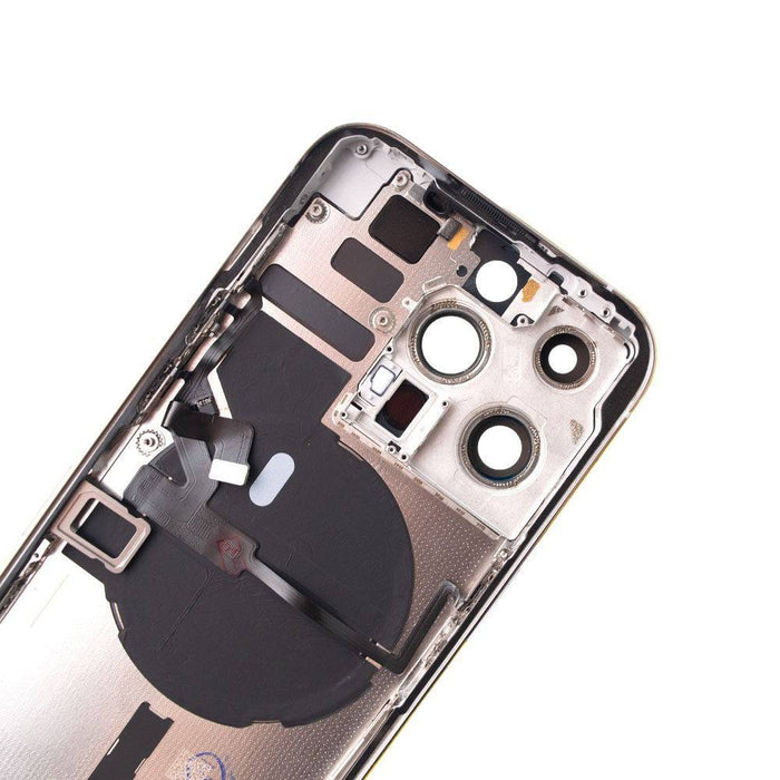 iPhone 14 Pro Max Silver back housing replacement part with MagSafe wireless charging system and authentic color finish