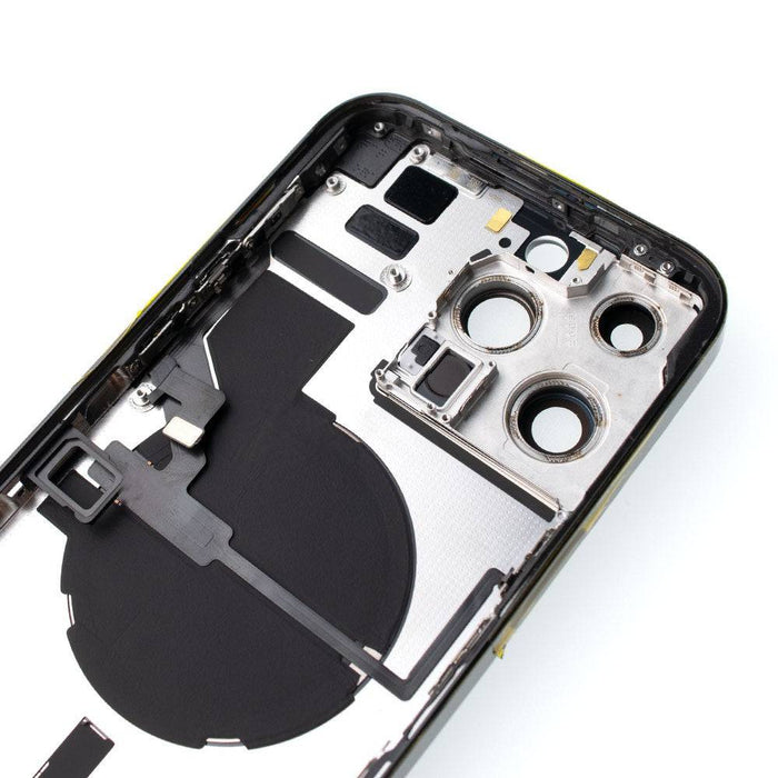 Professional grade iPhone 14 Pro Max Space Black pull-a rear housing with all small parts side button flex cable and speaker mesh