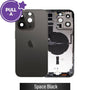 iPhone 14 Pro Max Space Black rear housing assembly showing complete back panel with authentic Apple logo and camera lens cutout