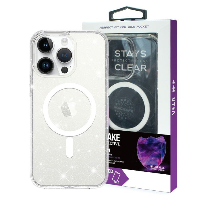 iPhone 15 Pro Max Glitter MagSafe Case Shiny Clear PC TPU Shockproof Sparkle Embedded Anti-Yellow Magsafe Case JPC MOBILE
