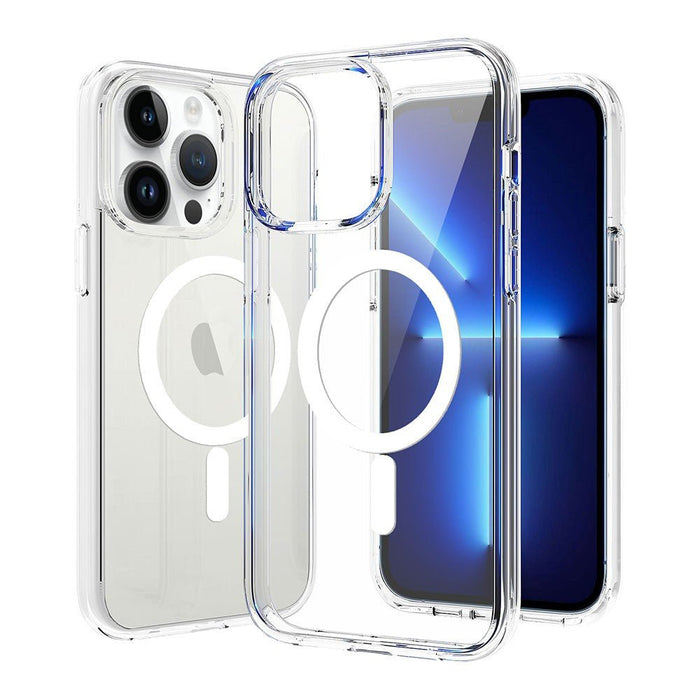 iPhone 15 Pro Max Shockproof MagSafe Case Clear Black PC+TPU Military Grade Anti-Yellow 15W Magsafe Case JPC MOBILE