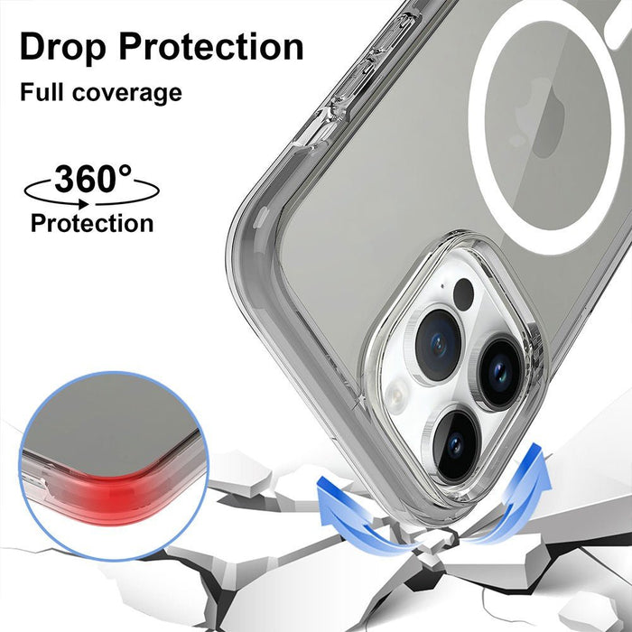 iPhone 15 Pro Max Shockproof MagSafe Case Clear Black PC+TPU Military Grade Anti-Yellow 15W Magsafe Case JPC MOBILE