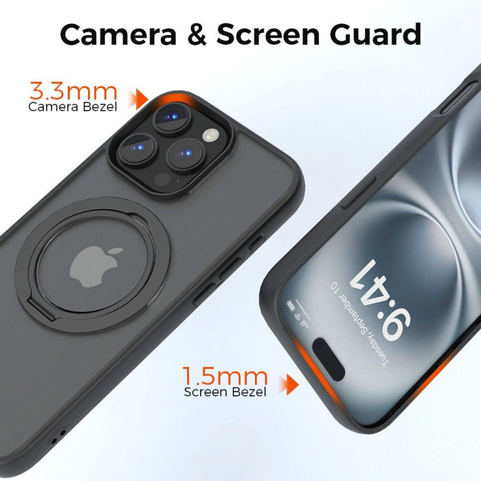 iPhone 16e 17e REDEFINE 360° Rotating Ring Stand Case MagSafe PC Cover Black Clear Australia JPC MOBILE ACCESSORIES