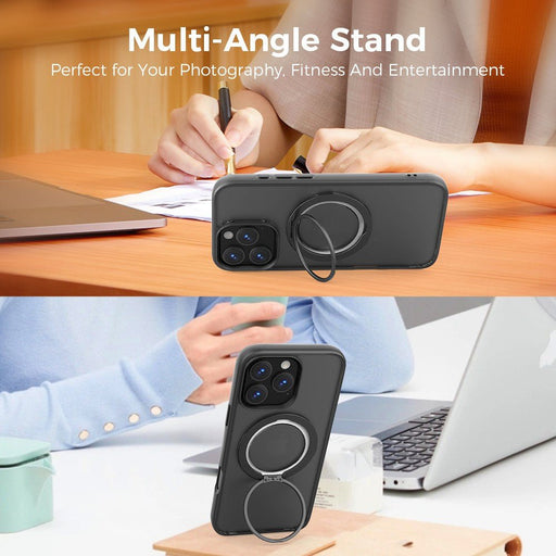 iPhone 16e 17e REDEFINE 360° Rotating Ring Stand Case MagSafe PC Cover Black Clear Australia JPC MOBILE ACCESSORIES