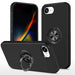 iPhone 16E magnetic ring case black with invisible stand technology TPU PC protection