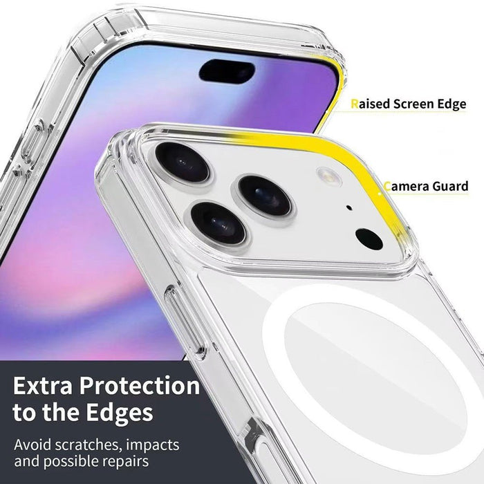 iPhone 17 Pro High Quality Acrylic + TPU Hybrid Transparent Case Cover With Magnetic Ring Hybrid Case JPC MOBILE ACCESSORIES