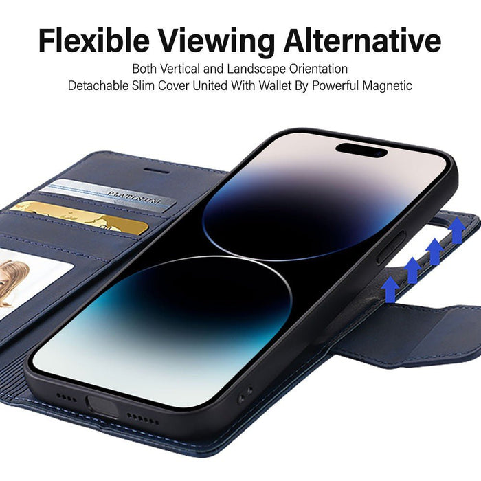 iPhone 17 Pro Max Hanman 2 in 1 Detachable Flip Leather Wallet Case With Magnetic Ring Wallet Case JPC MOBILE ACCESSORIES