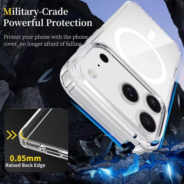 iPhone 17 Pro Max High Quality Acrylic + TPU Hybrid Transparent Case Cover With Magnetic Ring Hybrid Case JPC MOBILE ACCESSORIES