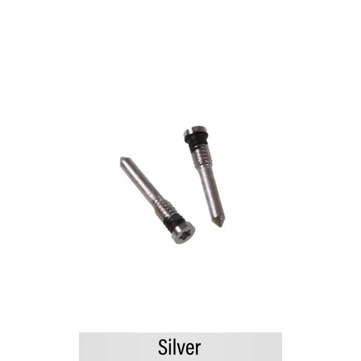 iPhone bottom screws silver pentalobe set (2 pieces) for XR to 14 Pro Max models showing quality materials and precision specifications