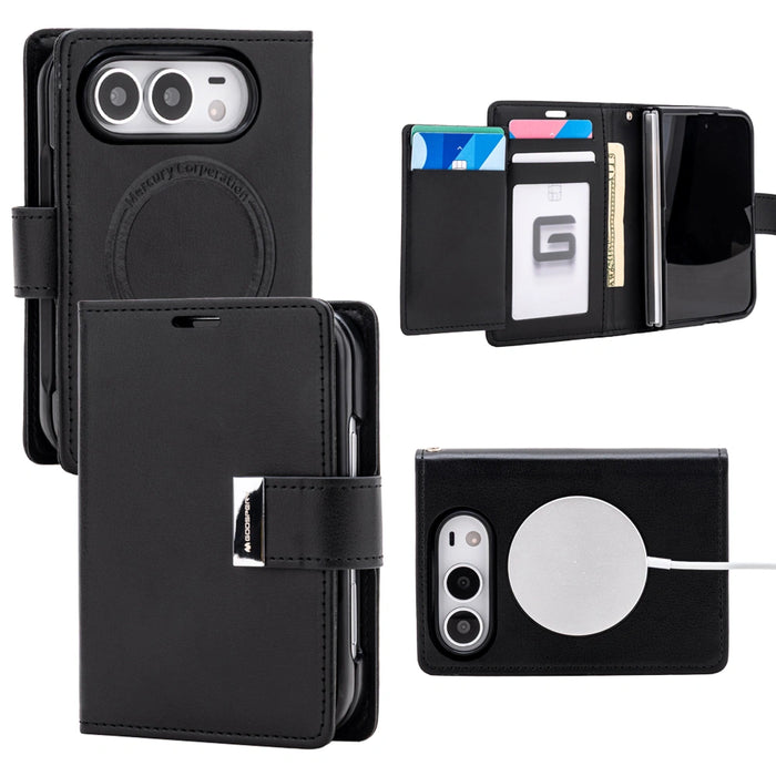 Mercury Rich Diary magnetic ring case for iPhone Duo in Black