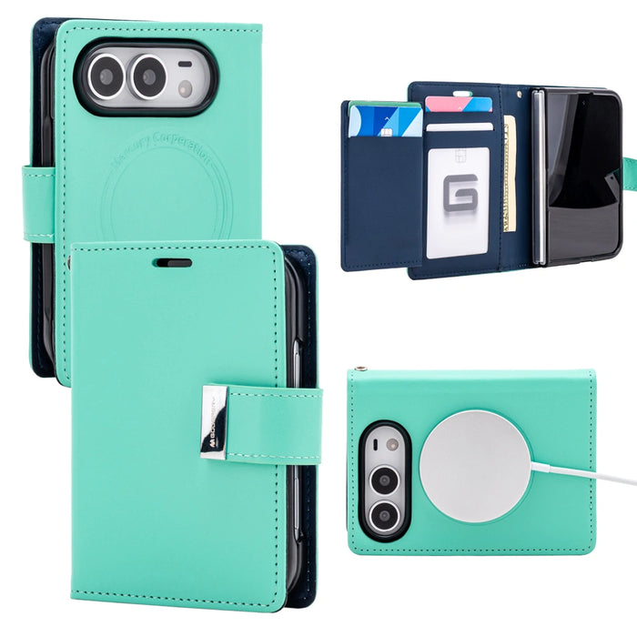 Mercury Rich Diary magnetic ring case for iPhone Duo in Mint