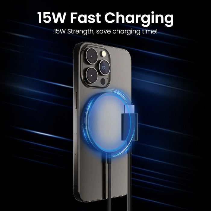 iQuick 15W fast magnetic wireless charger intelligent charging black design