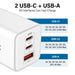 iQuick 65W professional USB-C dual port GaN charging adapter white