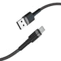 Black iQuick braided USB-A and USB-C cable connectors