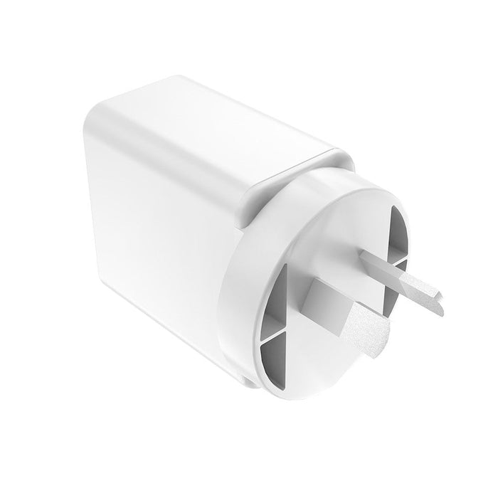 iQuick 30W GaN charger Australian standard plug 240V white compact portable travel design