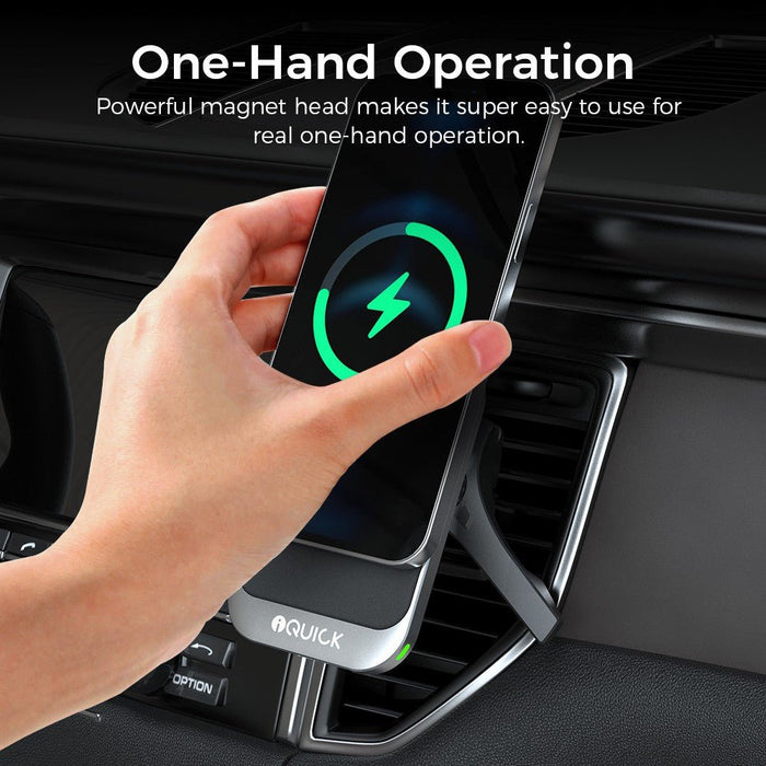 iQuick iMG1 Magnetic 15W Air-Vent Car Mount - MagSafe Compatible Wireless Charger JPC MOBILE ACCESSORIES