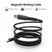 iQuick MagWire 1 magnetic binding cable technology showing magnetic attach, easy carry, and auto rebound features with visual demonstration, Brisbane Australia
