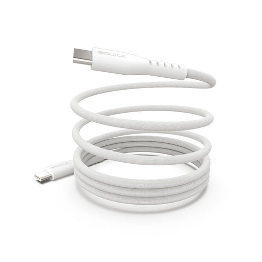 iQuick MagWire 1 self-winding magnetic USB-C charging cable in white showing automatic spiral coiling technology, 100W fast charging, iPhone 15/16 compatible, Brisbane Australia