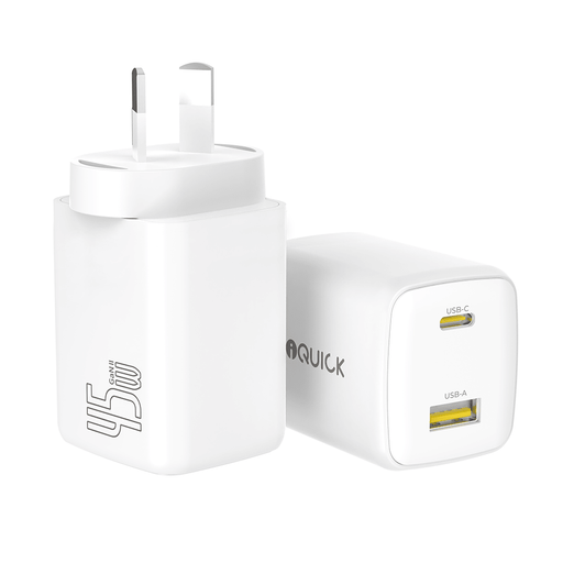 iQuick NANO ENERGY 2 45W PD3.0 USB-C and USB-A Ports Charging Adapter Wall Charger JPC MOBILE ACCESSORIES