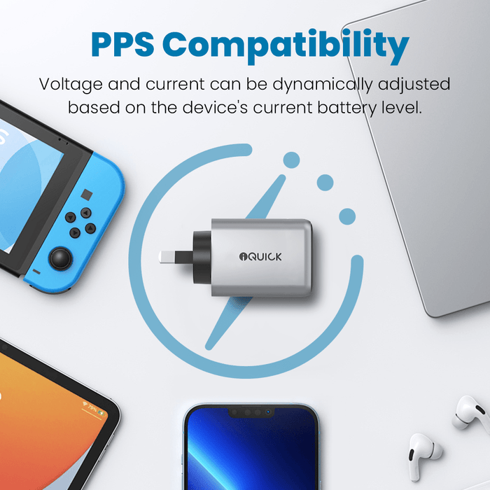 iQuick NANO ENERGY 2 45W PD3.0 USB-C and USB-A Ports Charging Adapter Wall Charger JPC MOBILE ACCESSORIES