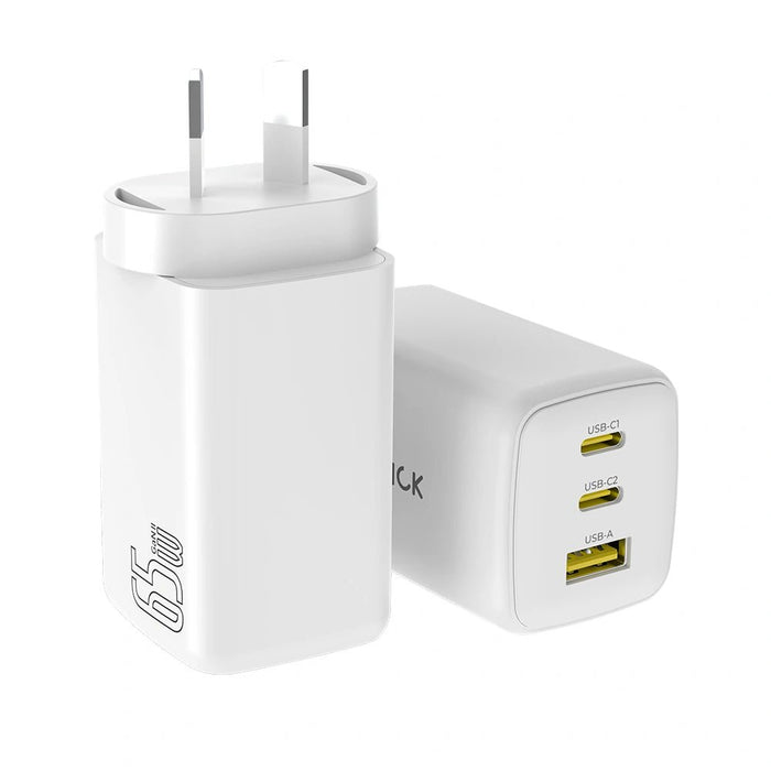 iQuick NANO ENERGY 2 65W PD3.0 Dual USB-C and USB-A Ports Charging Adapter-White Wall Charger JPC MOBILE ACCESSORIES