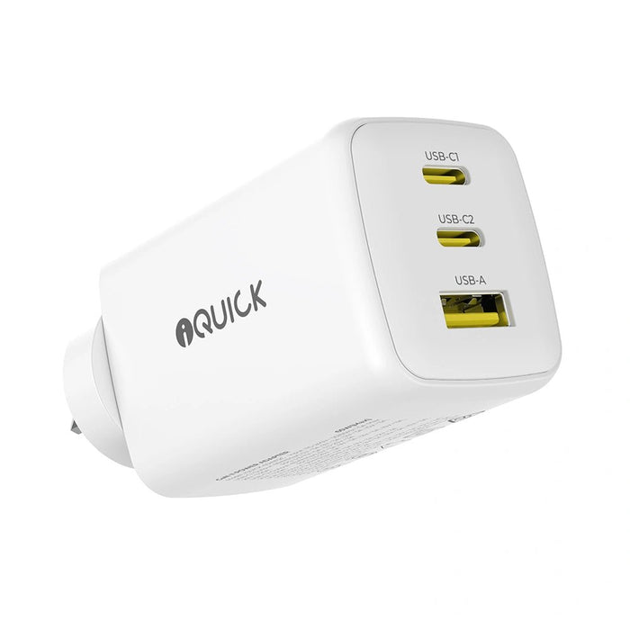 iQuick NANO ENERGY 2 65W PD3.0 Dual USB-C and USB-A Ports Charging Adapter-White Wall Charger JPC MOBILE ACCESSORIES