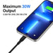 iQuick PowerWire USB-C to Lightning Cable 0.5m 30W PD Fast Charge iPhone 14 13 12 11 X iPad Lightning Cable JPC MOBILE