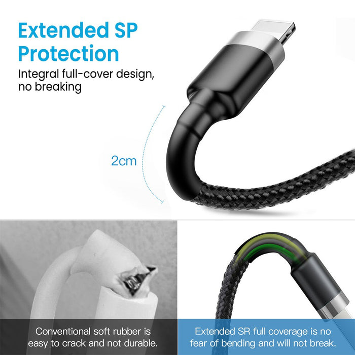 iQuick Braided Lightning to USB-A Fast Charging Cable 3M