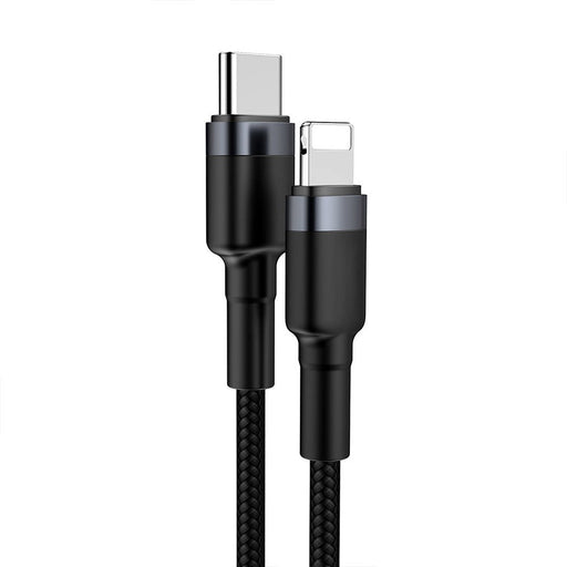 Braided lightning cable with SR strain relief – durable 1m