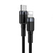 Braided lightning cable with SR strain relief – durable 1m