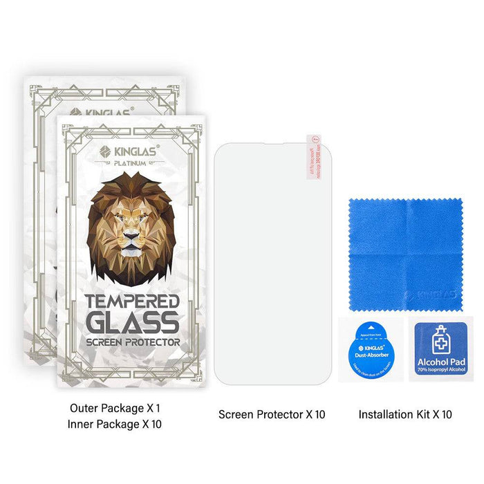 Kinglas 10 Packs Tempered Glass Screen Protector For iPhone 13 / 13 Pro / 14 (Diamond Glass & Japan Glue Upgrade)