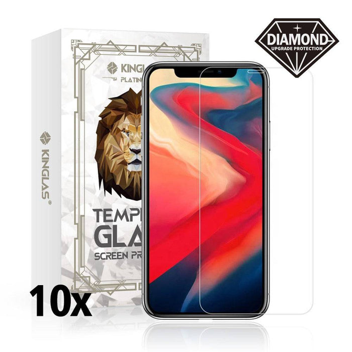 Kinglas 10 Packs Tempered Glass Screen Protector For iPhone XS Max / 11 Pro Max (Diamond Glass & Japan Glue Upgrade)