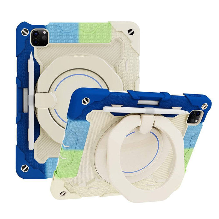 Armor Shockproof Handle Ring Rotation Case Cover for iPad Pro 11 (2018) / Pro 11 (2020) / Pro 11 (2021) / Pro 11 (2022) / Air 4 (2020) / Air 5 (2022)