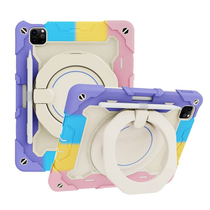 Armor Shockproof Handle Ring Rotation Case Cover for iPad Pro 11 (2018) / Pro 11 (2020) / Pro 11 (2021) / Pro 11 (2022) / Air 4 (2020) / Air 5 (2022)