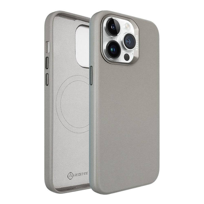 REDEFINE Metal Camera Lens PU Leather Magnetic Case for iPhone 15 Plus