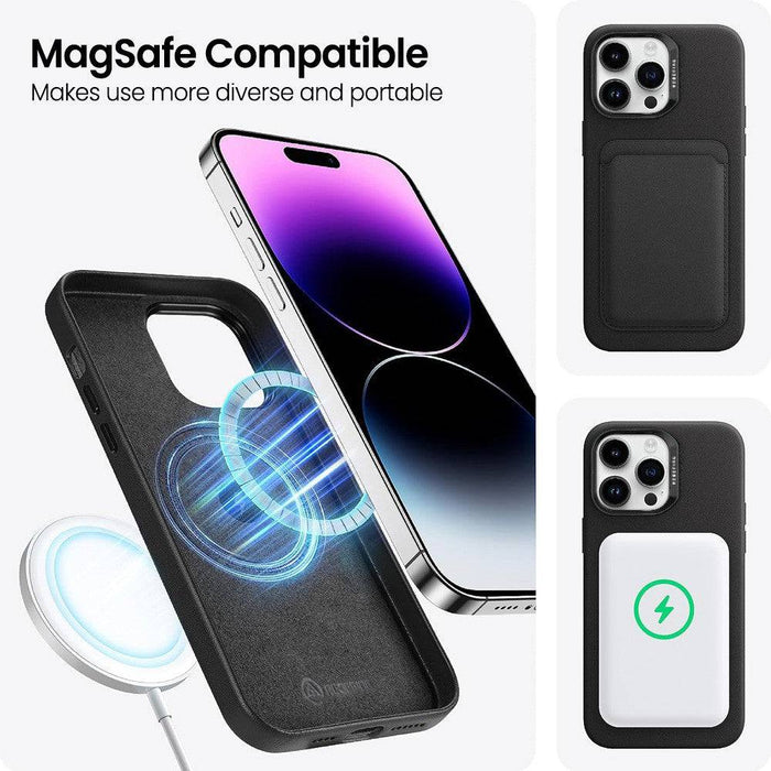 REDEFINE Metal Camera Lens PU Leather Magnetic Case for iPhone 15 Pro