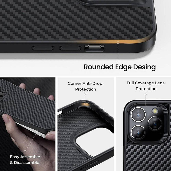 4️⃣ Carbon Fiber & TPU Hybrid Case for iPhone 15 – Anti-Scratch & Anti-Fingerprint