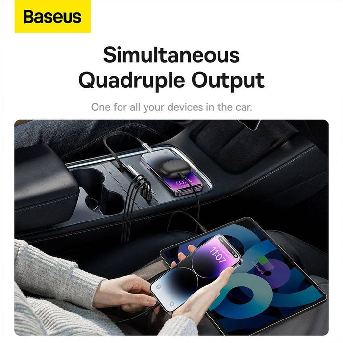Baseus T-Space Series HUB for Tesla Cars (With a retractable 45W type-C cable)-Cluster Black - JPC MOBILE ACCESSORIES