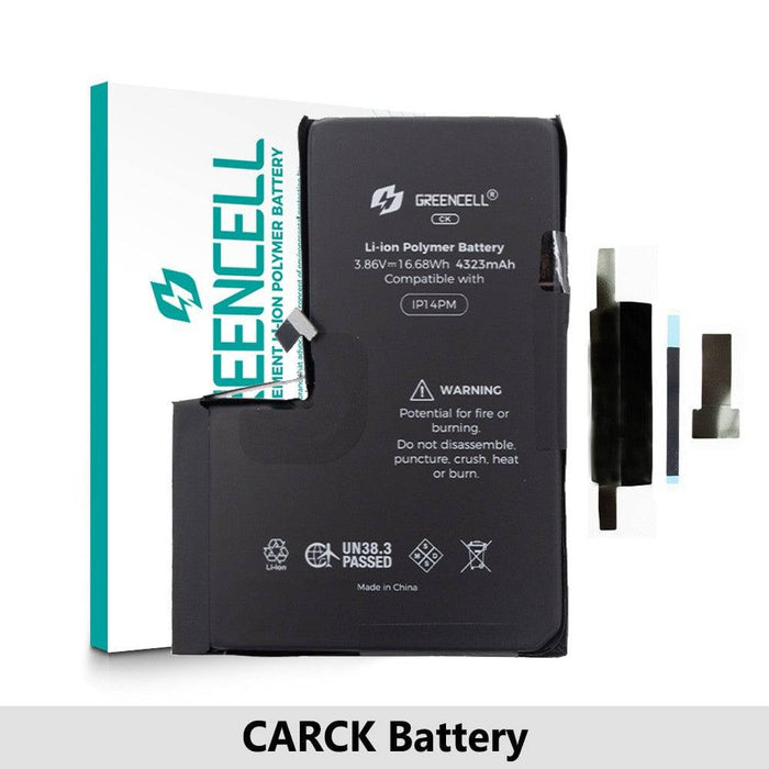 Greencell (4323mAh) iPhone 14 Pro Max CRACK Battery with Adhesive Strips (No Need Soldering & No Need Tag-on)